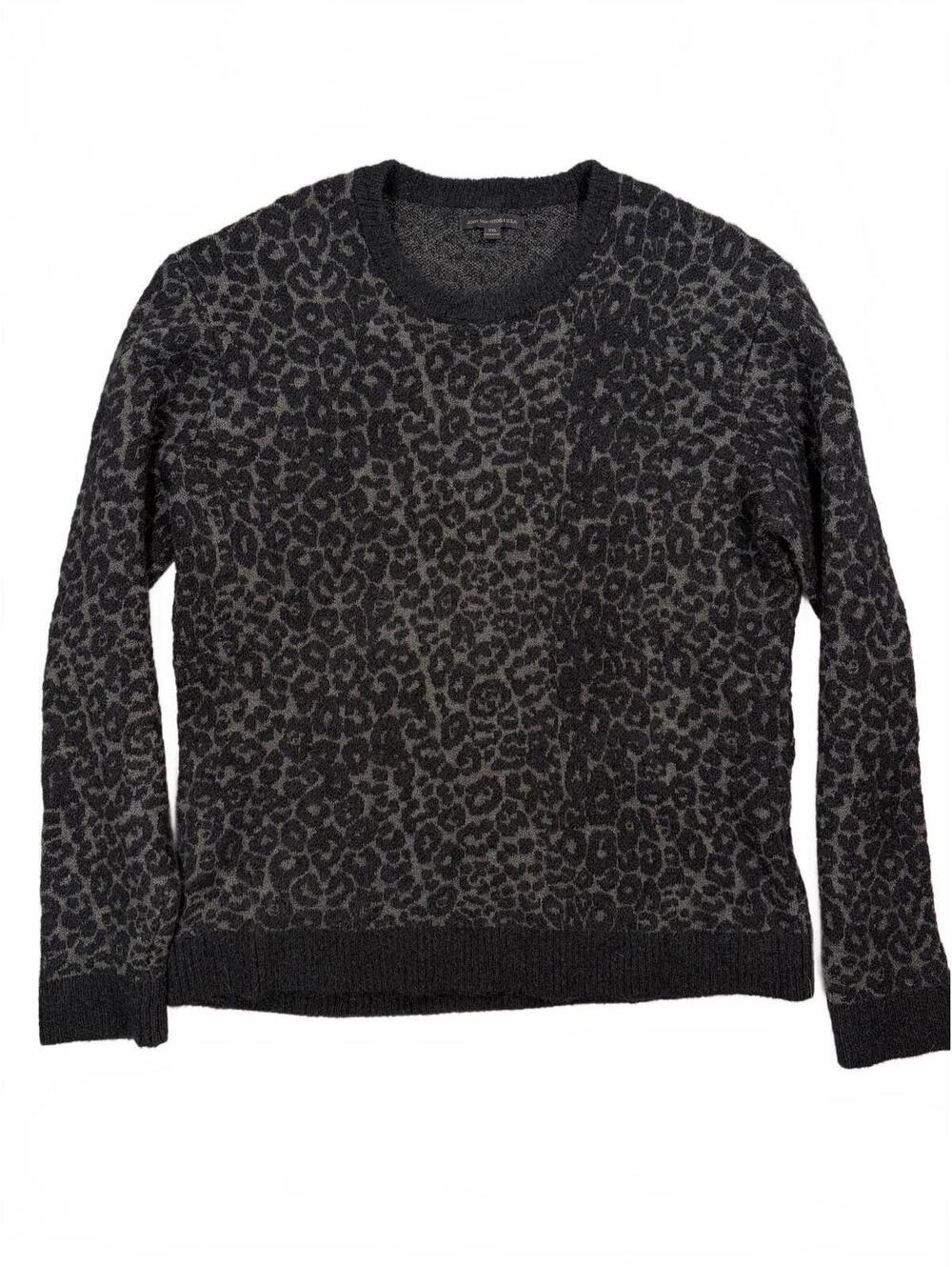 John Varvatos Mohair Blend Cheetah Print Sweater Women's XXL Fall Indie Sleaze